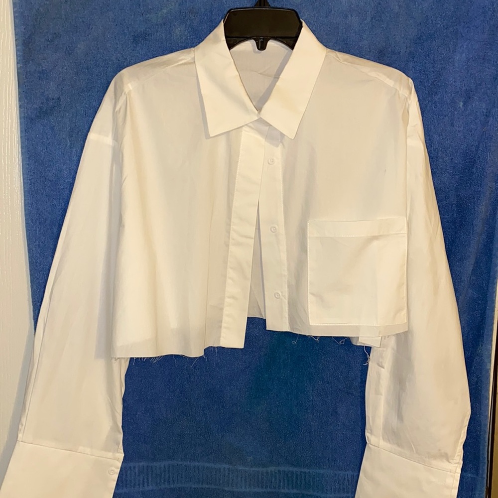 White long sleeve crop top, never worn